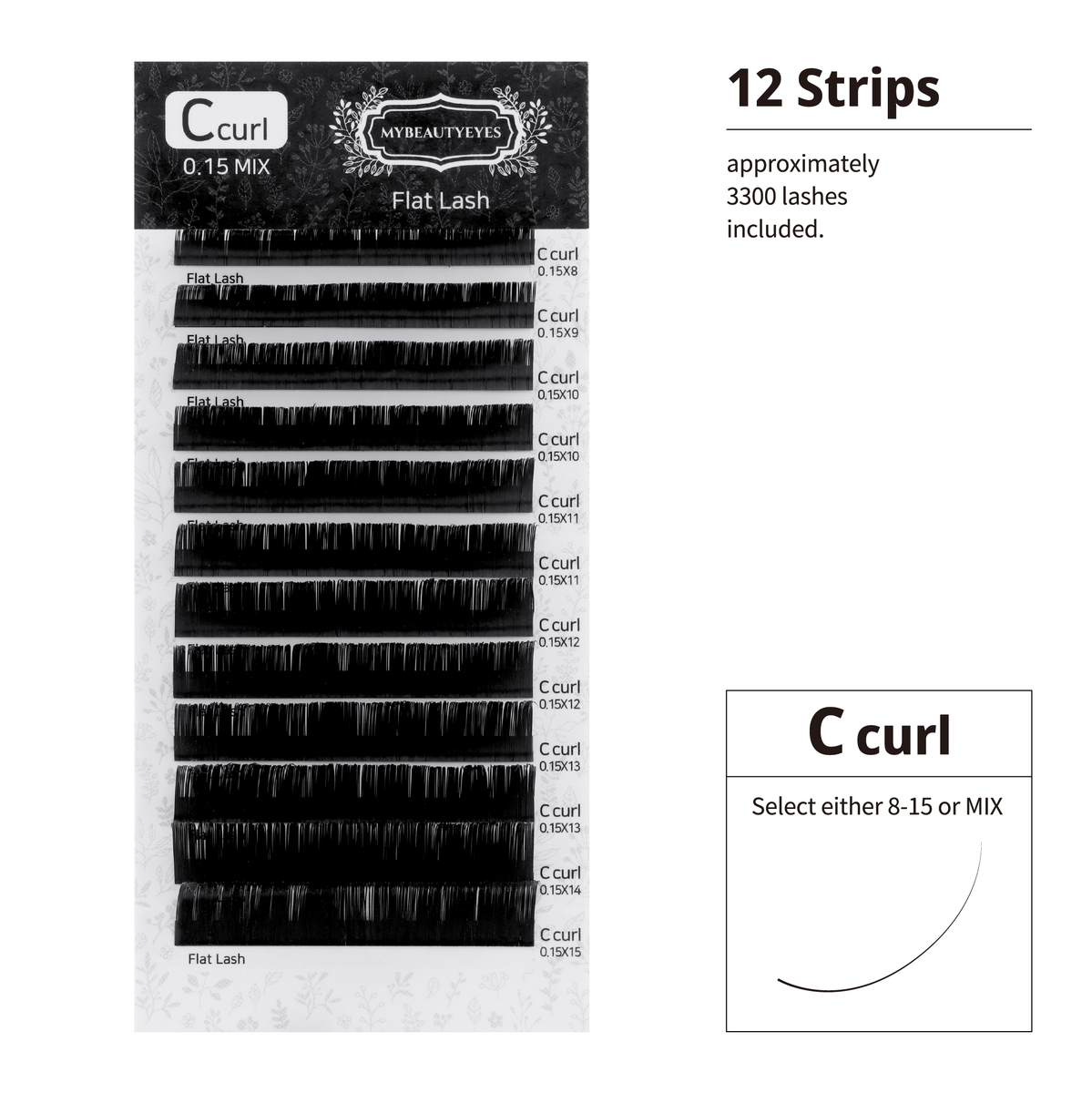 まつげエクステ ラッシュ / フラットラッシュ Cカール / T 0.10~0.20mm