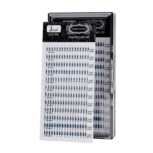Eyelash Extension Volume Lash / 3D Lash J B Curl / T 0.07~0.15mm / L 8~15mm or MIX