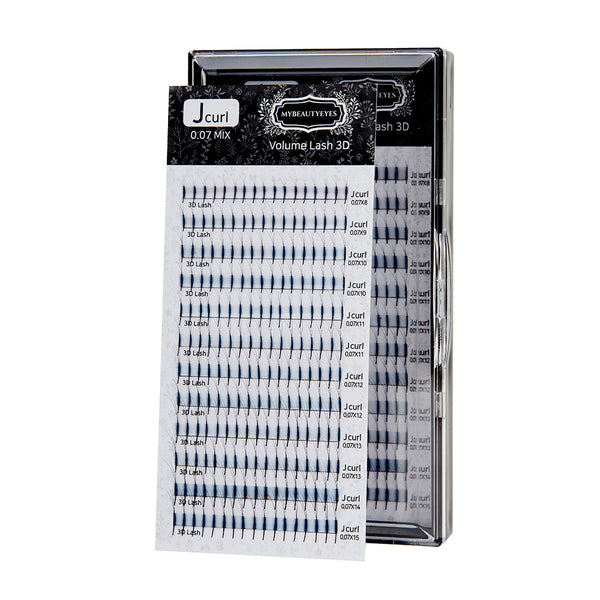 Eyelash Extension Volume Lash / 3D Lash J B Curl / T 0.07~0.15mm / L 8~15mm or MIX