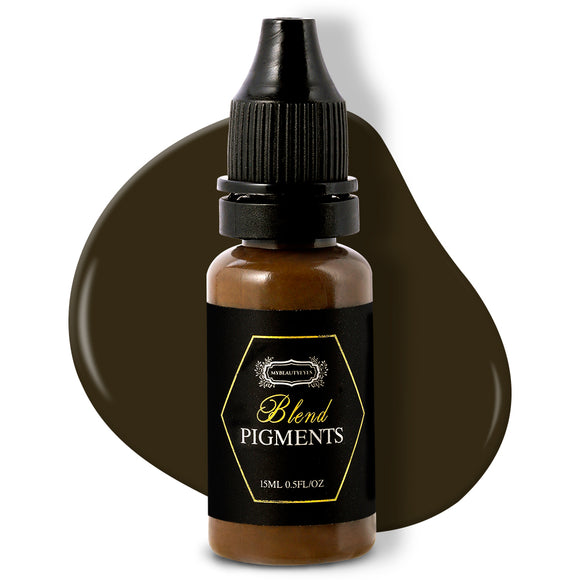 Mybeautyeyes Blend Pigments MicroBlading Ink Pigments #4 Brown / Semipermanent Tattoo Ink for Eyebrow, Lips and Eyeline 0.5FL oz (15ml)