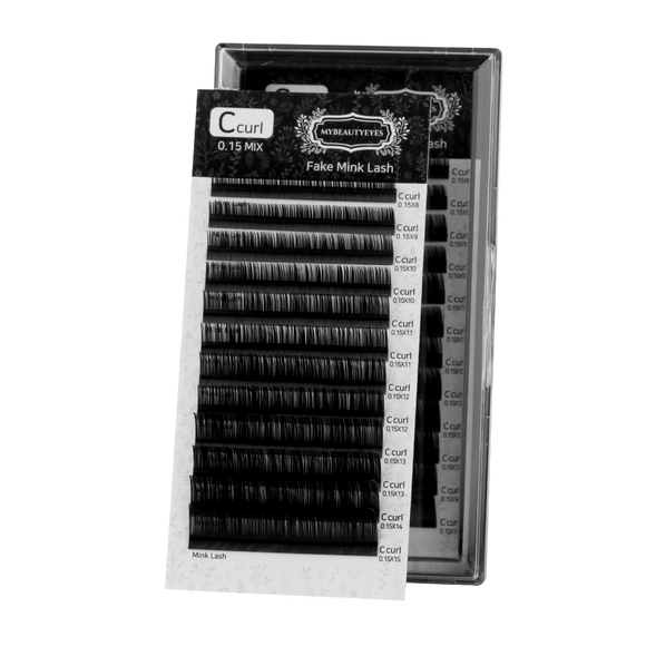 Eyelash Extension Lash / Fake Mink Lash C Curl / T 0.07~0.20mm / L 8~15mm & MIX