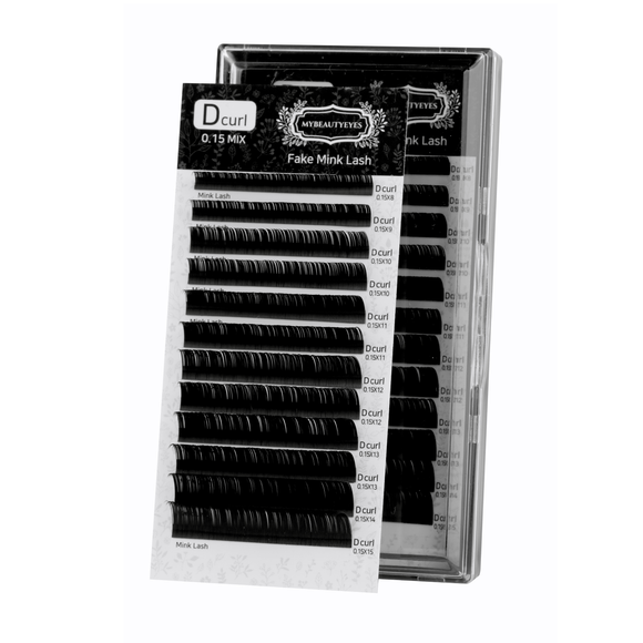 Eyelash Extension Lash / Fake Mink Lash D Curl / T 0.07~0.20mm / L 8~15mm & MIX