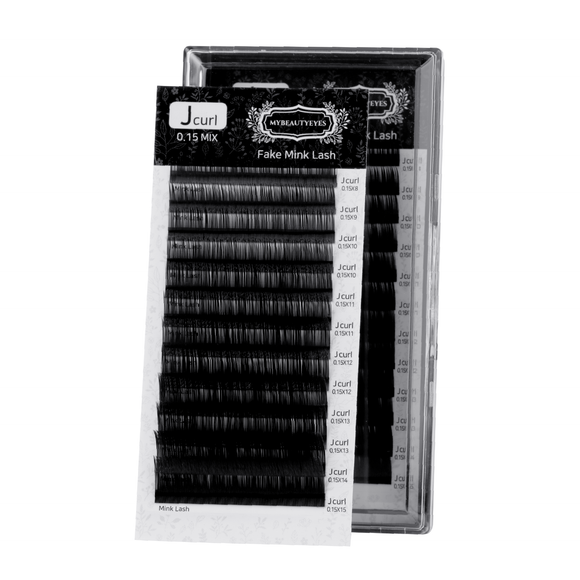 Eyelash Extension Lash / Fake Mink Lash J Curl / T 0.07~0.20mm / L 8~15mm & MIX
