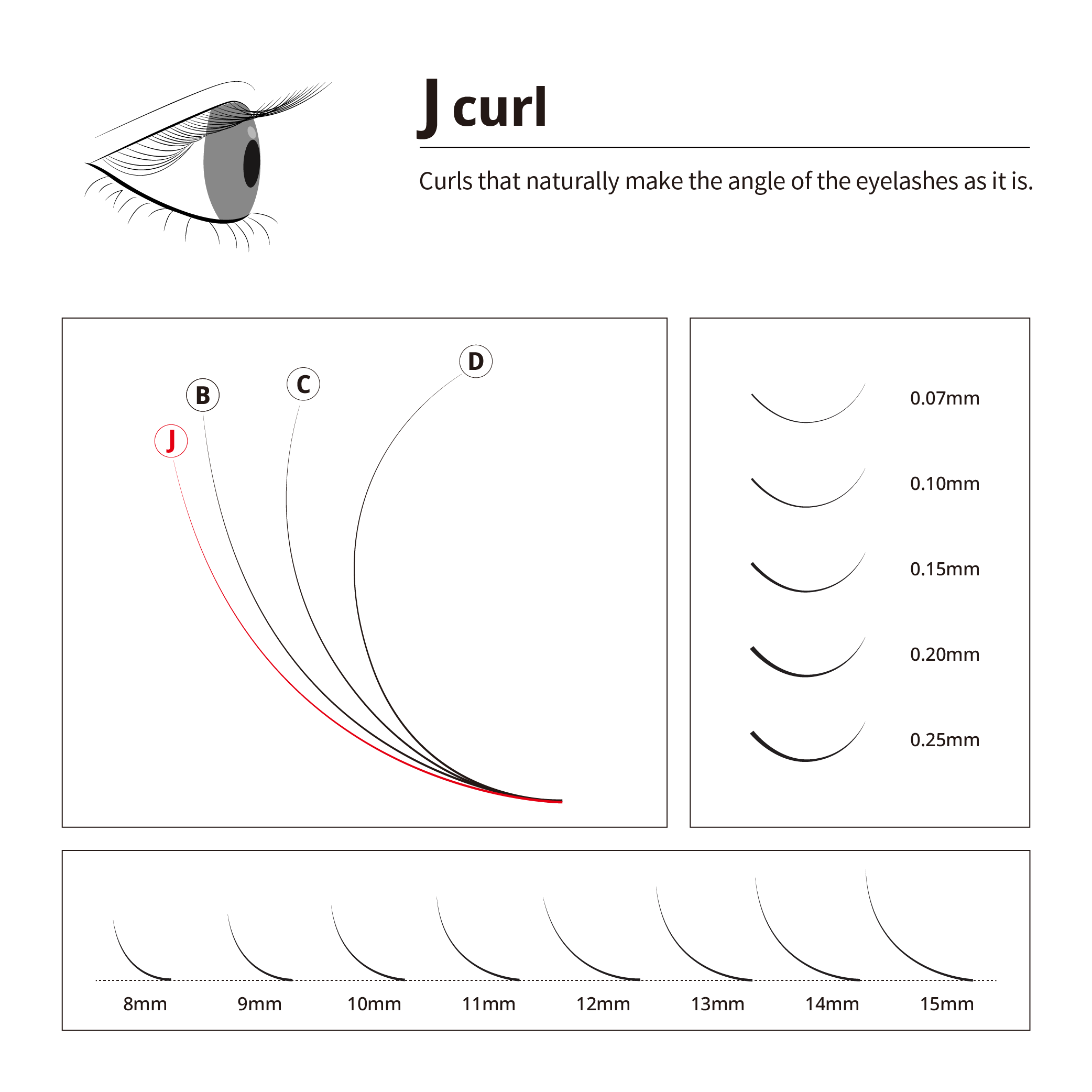Wimpernverlängerungen Seiden-Mink Look – 0,25 Mm Stärke, C-Curl, 13 Mm Länge, In Tablett