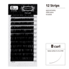 Eyelash Extension Lash / Flat Lash B Curl / T 0.10~0.20mm / L 8~15mm & MIX