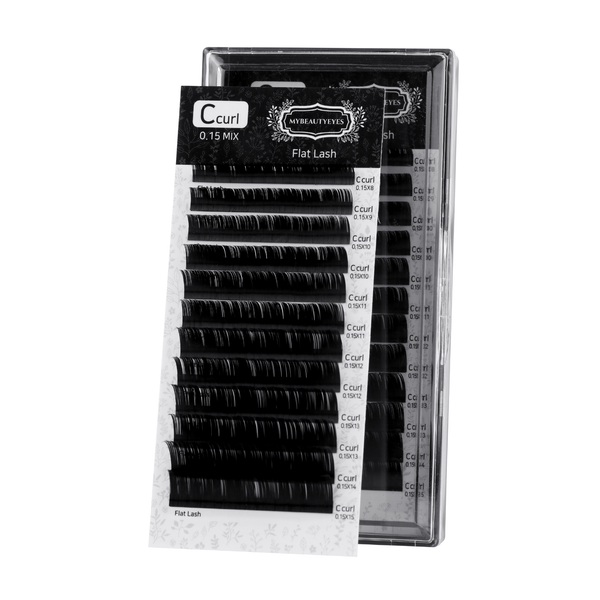 Eyelash Extension Lash / Flat Lash C Curl / T 0.10~0.20mm / L 8~15mm & MIX