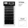 Eyelash Extension Lash / Flat Lash C Curl / T 0.10~0.20mm / L 8~15mm & MIX