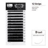 Eyelash Extension Lash / Flat Lash D Curl / T 0.10~0.20mm / L 8~15mm & MIX